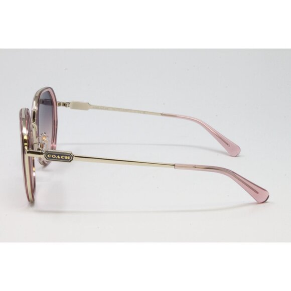 Coach HC7141-90050J Transparent Pink Gold 54mm Geometric Metal Womens Sunglasses main image 5